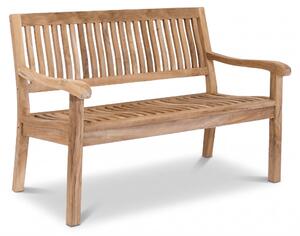 Robusta panchina da giardino a 3 posti Kingsbury in teak pregiato 150 cm