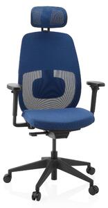 Hjh OFFICE sedia professionale per ufficio Skandis Pro sedia da scrivania ergonomica con braccioli (regolabile in altezza) in tessuto / mesh blu sedia girevole per ufficio, casa
