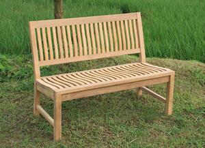 Robusta panca da giardino Kingsbury in teak pregiato senza braccioli 120 cm