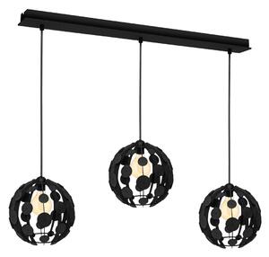 Gaia lampada a sospensione nero/legno 3Xe27 60W