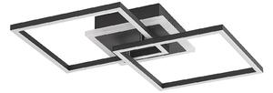 Lindby Plafoniera LED Fjardo, quadrata, nera, CCT, telecomando