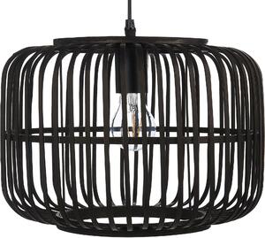 BELIANI Lampada a sospensione paralume in bambù nero cavo regolabile illuminazione d'interni design boho