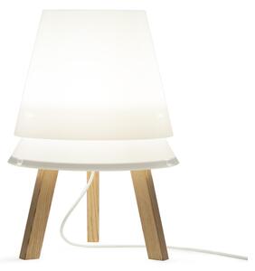 Lampada da tavolo con paralume in Polypropylene, struttura in legno LUCIO 35x35x50 h cm legno colore frassino