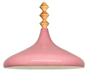 Champion Q lampadario singolo in legno, luce a sospensione rosa