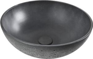 Lavabo da appoggio SAT in cemento senza sfioratore con scarico 42 cm x 42 cm, antracite