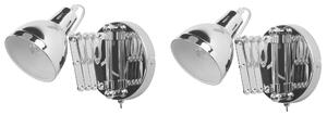 Set di 2 lampade da parete applique estensibili metallo argento 33 cm orientabile industriale Beliani