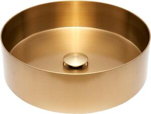 Lavabo da appoggio AURUM in acciaio inox Ø 38 cm, oro spazzolato