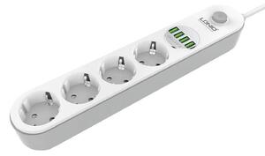 Ciabatta elettrica con 4 AC, 4X Usb, Ldnio Se4432, 2M (bianco)