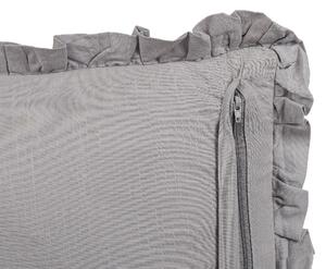 Set di 2 cuscini decorativi in lino con bordi sfrangiati 45x45 cm grigio classico decor accessori Beliani
