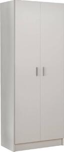 Armadio multiuso Charleston, armadio portascope a 2 ante, scarpiera con ripiani, armadio portascope, cm73x37h180, bianco