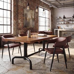Tavolo da pranzo MCW-P31, tavolo da pranzo in legno industriale 140x80cm ~ naturale, struttura nera