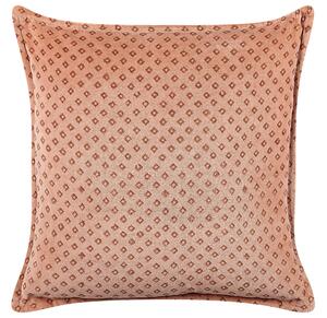 Set di 2 cuscini decorativi in velluto rosa 45 x 45 cm con motivo a rombi stampato a blocchi boho decor accessori Beliani