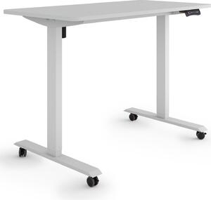 ESMART Germany ETX-121GG 120 x 60 cm Grigio chiaro Scrivania ergonomica in piedi/seduta su rotelle Regolabile elettricamente in altezza in modo continuo 78,5 - 128,5 cm 3x memoria Promemoria attività Avvio/arresto graduale