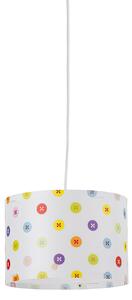 Sospensione Diametro 45 cm Cylinder Bottoni,design Emporium realizzato in Polypropylene , cristallo acrilico , metallo, misure 45x45x29 cm