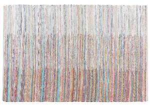 Tappeto tappetino Rag Strisce Multicolore Cotone 140 x 200 cm Rettangolare Intrecciato a Mano Beliani