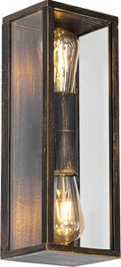 Applique vintage oro antico, 38 cm, a 2 luci, IP44, Charlois