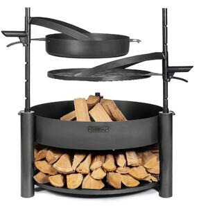 Braciere MONTANA X Ø80cm + griglia Ø60cm + padella Cucina da esterno Barbecue Giardino