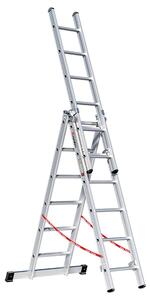 Scala multiuso in alluminio, a 3 sezioni con 3x6 pioli 3071106