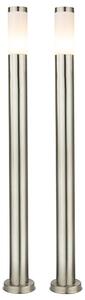 Set di 2 lampade da esterno in acciaio inox e plastica opalina