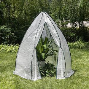 WOLTU Serra in plastica, serra in PE semitrasparente per pomodori, protezione invernale, tenda per il svernamento delle piante, bianca, 160x180 cm