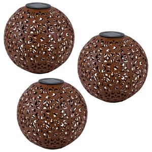 Lampada solare a 3 LED, sfera in intreccio decorativo, diametro 20 cm