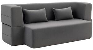 HOMCOM Divano letto 2 posti in schiuma, divano letto con braccioli larghi, 2 cuscini, portata 360 kg, Grigio | Aosom Italy