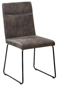 Set di 2 sedie da pranzo con sedile imbottito in tessuto grigio gambe a forma di U in metallo Nero Beliani
