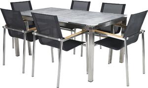 Set di mobili da giardino greemotion per 6 persone Sydney argento/grigio con tavolo incluso