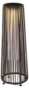 Lampada solare Outsunny, lampada da giardino a LED in rattan con sensore di luce