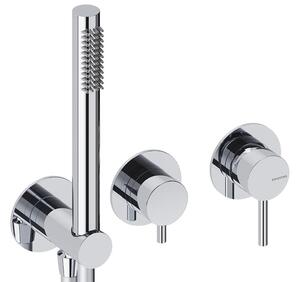 SANYCCES LOOP Miscelatore da incasso a 2 vie per doccia con deviatore, doccetta e flessibile, cromato