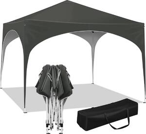 WOLTU gazebo pop-up impermeabile pieghevole gazebo protezione solare gazebo per eventi gazebo da giardino, in struttura metallica Oxford 3x3m grigio