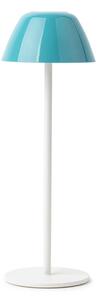 Lampada da Tavolo senza filo dotata di cavo USB per la ricarica in metacrilato LUCIENNE 12x12x 35 h cm Acqua Marina