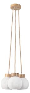 Lampadario sospeso con cavo LOOMIS 3xE27/15W/230V 83 cm beige/rovere