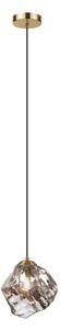 Lampadario a cavo CRISTAL 1xE14/15W/230V ottone/nero fumé