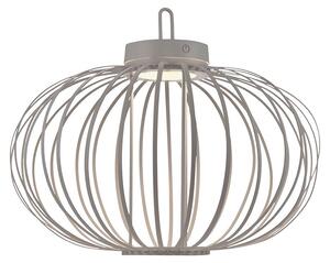 Lampada a sospensione/da tavolo a LED, colore grigio-beige, con dimmer touch, diametro 46 cm