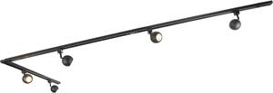 QAZQA - Sistema a binario moderno I Faretto I Faretto da soffitto I Faretto da soffitto I Faretto nero a 5 fiamme monofase - Gissi I Soggiorno I Camera da letto - Acciaio Oblong - LED adatto GU10