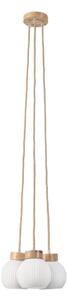 Lampadario sospeso su cavo LOOMIS 3xE27/15W/230V 130 cm beige/rovere