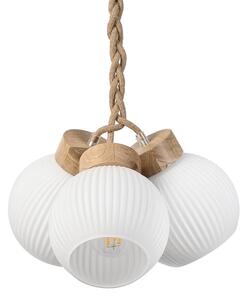 Lampadario sospeso su cavo LOOMIS 3xE27/15W/230V 130 cm beige/rovere