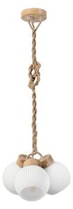 Lampadario sospeso su cavo LOOMIS 3xE27/15W/230V 130 cm beige/rovere