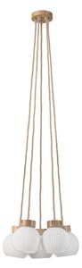 Lampadario sospeso con cavo LOOMIS 5xE27/15W/230V 130 cm beige/rovere
