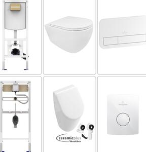 BB INFINITY WC sospeso senza bordo con accessori VILLEROY&BOCH e orinatoio SUBWAY Ceramic Plus, bianco