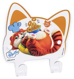 Appendiabito due Ganci Miaostyle II Snapcat Polpetta,design Mammini Candido realizzato in Cristallo acrilico, misure 20x3.5x20.5 cm