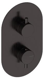 SANYCCES LOOP K Miscelatore doccia incasso a 2-3 vie con termostato, nero metallizzato
