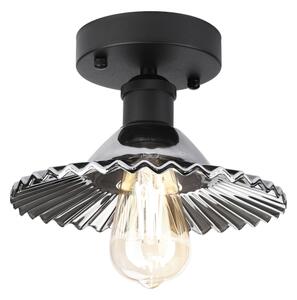Lampadario a plafone TRISH 1xE27/15W/230V nero/nero fumé
