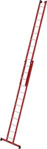 Scala a pioli scorrevole Munk in 2 parti, in vetroresina/alluminio con traversa nivello®, 2x12 pioli