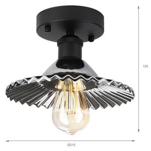 Lampadario a plafone TRISH 1xE27/15W/230V nero/nero fumé