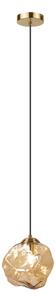 Lampadario a sospensione con cavo CRISTAL 1xE14/15W/230V ottone/beige fumé