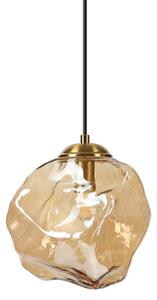 Lampadario a sospensione con cavo CRISTAL 1xE14/15W/230V ottone/beige fumé
