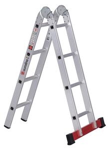 Scala pieghevole Euroline in alluminio, numero di pioli 2 x 4 3170104 (Scala pieghevole)