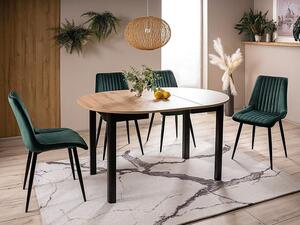 Tavolo da pranzo di design GS-222 in rovere Artisan - Nero opaco, rotondo, allungabile
